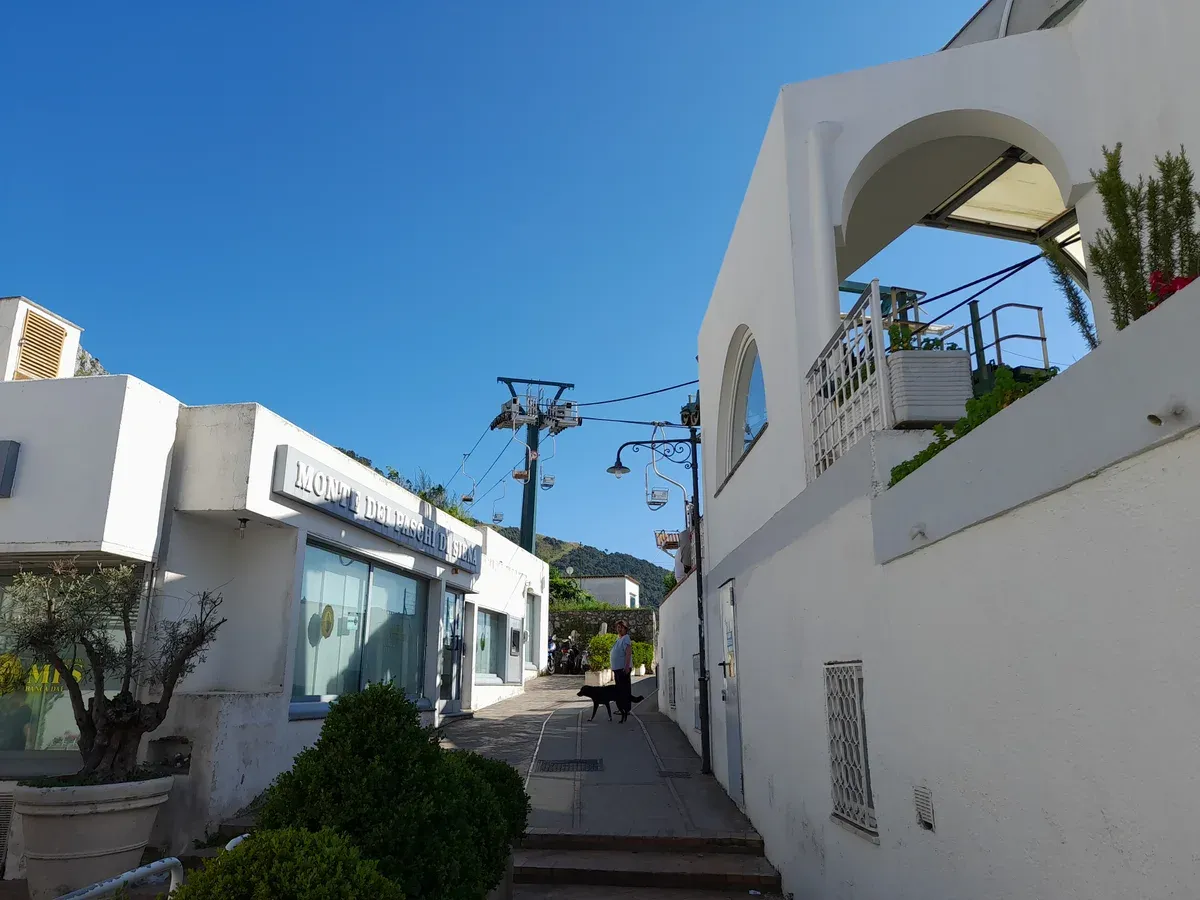 The town of Anacapri above the Blue Grotto reached during free time on the full-day Blue Grotto boat tour from Sorrento, Italy