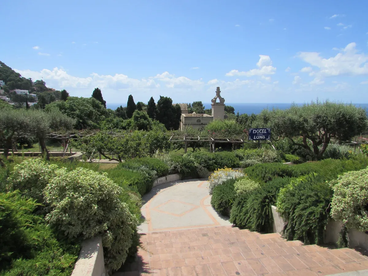 The Certosa di San Giacomo monastery gardens in Capri town visited during free time on the Capri boat tour from Sorrento with lunch, Italy