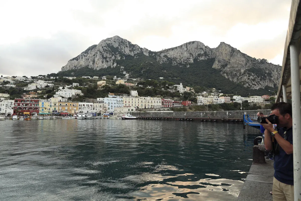 Marina Grande harbour on Capri with ferries and tour boats where every Capri boat tour begins, Italy