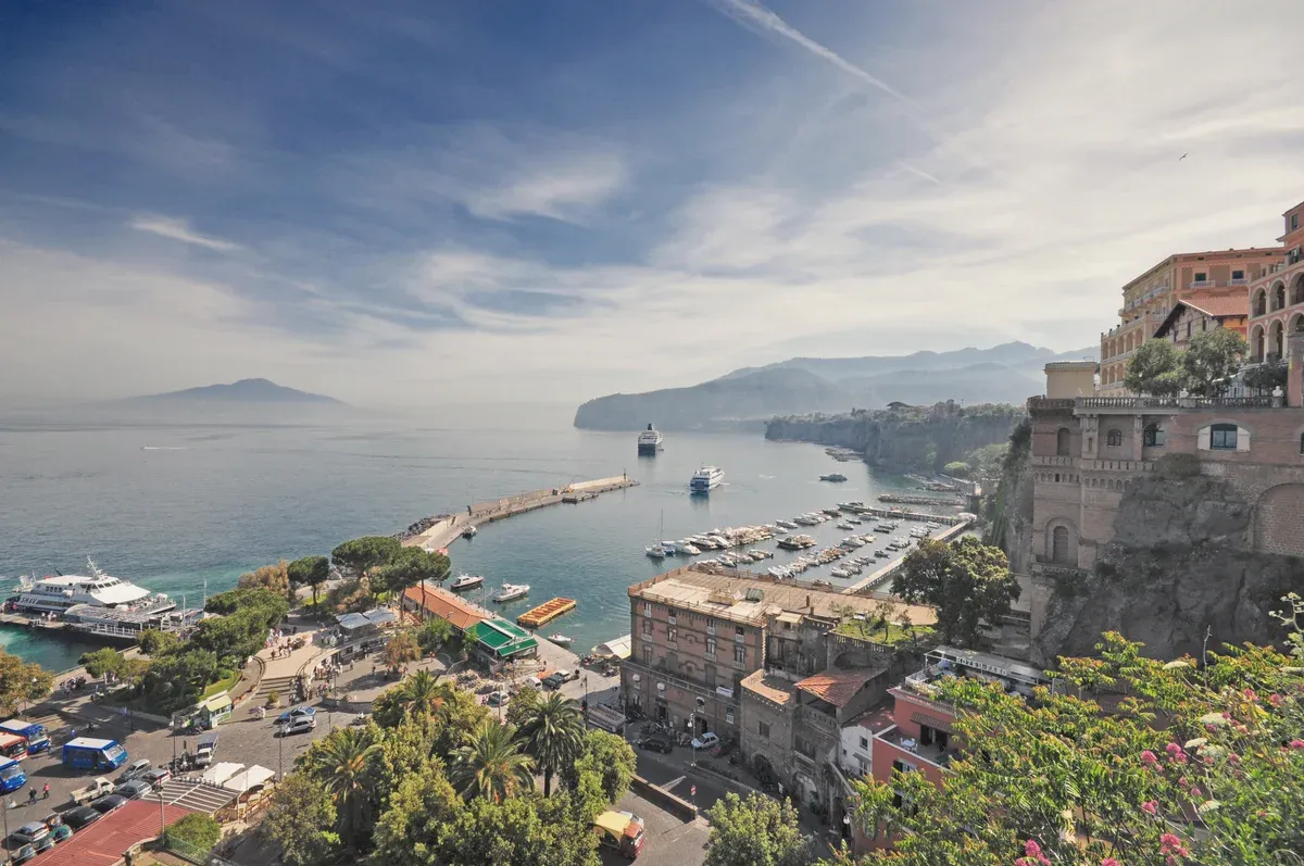 The harbour of Marina Piccola in Sorrento where boats leave for Capri, Italy
